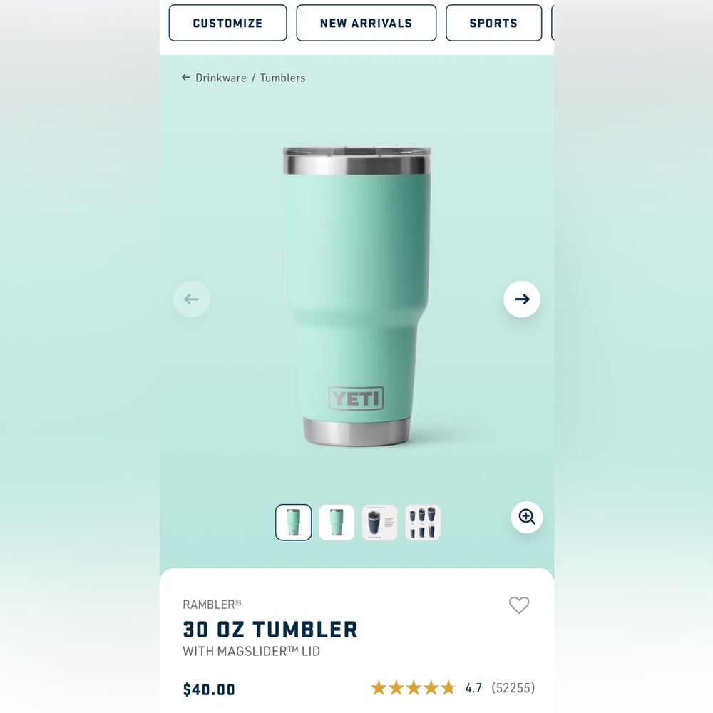 YETI Seafoam Tumbler